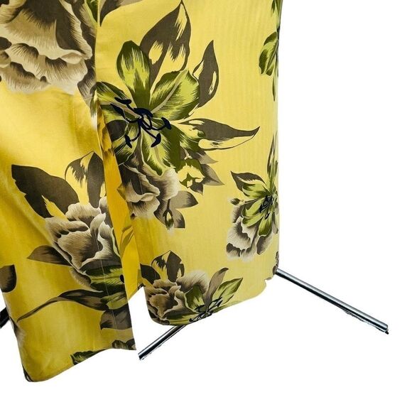 Vintage Tommy Bahama Silk Maxi Dress In Tropical Yellow Floral Women’s Size S - Picture 4 of 14